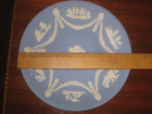 Vintage Wedgwood Blue Jasperware Cherub Plate White Relief Classical Cupid Eng 