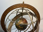Vintage Armillary Sphere Astrolabe Globe Old World Wood Brass Made In Italy 14 