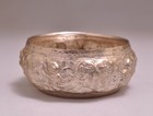 Antique Burmese Thai Silver 800-900 Dancers Repousse Bowl- 4 widest Section