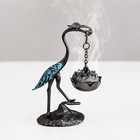 Handmade Metal Heron Incense Burner  Vintage Style Bird Censer  Zen Decor Gift