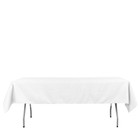 White Polyester 54x96  Rectangle Tablecloths Wedding Party Catering Dinner Linen