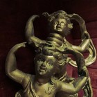 Pair - Antique French Rococo Ormolu Bronze Mermaid Figurative Furniture Mount