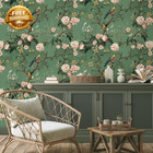 Vintage Green Bird Wallpaper Peel And Stick Floral Wallpaper Removable