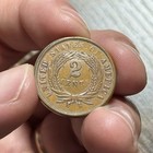 1865 2c Two Cent Piece - Civil War Era Us Type Coin  dc4