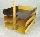 Mosler Harbor Metal Letter Tray Organizer Mid Century Modern 3 Shelf Vintage