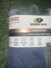 New Mossy Oak 6 Pair Copper Infused Cushion Crew Sport Socks Shoes Size 6-12