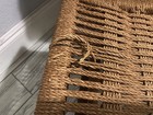 Vintage 1960 s Yugoslavia Wood Rope Folding Ottoman Seat Hans Wegner Mid Century