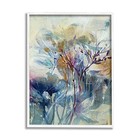 Blooming Floral Blossoms Layered Botanical Outline 11l  X 1 5w  White Framed