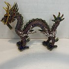 Vintage Chinese Cloisonne Enamel Painted Dragon Figurine Statue
