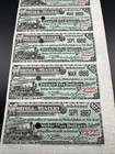 Norfolk   Western Railroad Interest Bonds Uncut Sheet Of 8