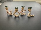 Vintage Noel Pixie Elf Candle Holder Christmas Japan Candy Cane Letter Repaired