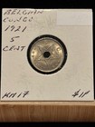 Belgian Congo 5 Centimes 1921  Km 17  Original Lustrous Unc   Bu  Rare  A4