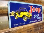 Vintage Jeep Porcelain Sign Automobile Dealer Advertising Truck Car 4wheel Drive