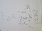 Disney Snow White 1937 14 Animals Cel Drawing