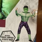 Marvel Avengers The Hulk Costume Includes  Padded Jumpsuit   Plastic Mask Sz 6 7