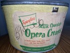 Spanglers Candy Cardboard Shipping Tub Vintage Advertising Opera Cremes Box Can