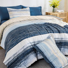 Blue Comforter Set Queen Size  7 Pieces Queen Bed In A Bag For All Season  Soft
