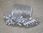 Usa Seller Beautiful Wedding Bridal Flower Crystal Rhinestone Hair Comb Ha4498