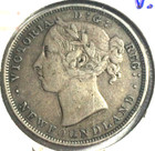 1890 Newfoundland-canada 20 Cents Sterling Silver Coin - Queen Victoria  066 