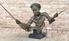 Jazz Clarinet Player Bronze Statue Sculpture Figure Hot Cast Home Decor Art Drum