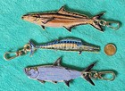 Three  3  - Embroideded Fish Keychains - Cobia  Wahoo   Tarpon - Fishing - New