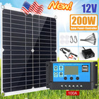 200w Solar Panel Kit Battery Charger 100a Controller For Car Van Caravan Boat Us