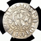 Crusaders  Cilician Armenia  Levon I  1198-1219  Silver Tram  Ngc Au Details