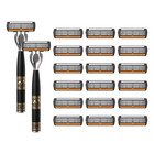 Men s Manual Safety Razor Set 2 Handles 36 Replacement Blades