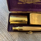 Vintage Gillette Heavy Gold Tech De Safety Razor Set In Case 1940 s