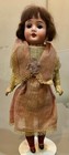 Antique  German Bisque 10  Doll Original Factory Dress Pretty Girl