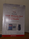 Verizon Sandisk 32gb Memory Card And Mobilemate Micro Memory Card Reader- Ln