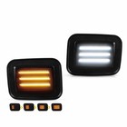 For Hummer H2 2003-2009 Switchback Smoke Led Front Bumper Drl Turn Signal Lights
