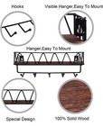 Mail Rack Key Holder Hanger Wall Letter Organizer  Shelf   Hooks Rustic Wood New