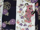 Women s Yukata Robe Japanese Summer Kimono -  geisha  Beauty On Stripe Navy