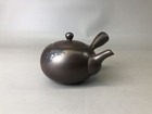 Y7444 Kyusu Banko-ware Teapot Signed Crab Japan Antique Tea Ceremony Pottery