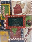 Happy Holiday Christmas Tablecloth Vintage 60  Round Flannel Backed Vinyl New