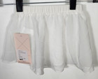 Danskin Girls Size Small  4-6  White Pull On Wrap Skirt Nwt