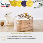 Premium Pink Baby Diaper Caddy Organizer -handmade - Seagrass Basket With Cotton