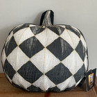 Cynthia Rowley Black White Gold Diamond Pumpkin Decorative Pillow Halloween Nwt
