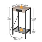 Hoobro Tall Side Table With Charging Station 28 7 H Industrial Telephone End Tab