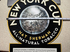 Vintage Metal Tobacco Sign  Cigarette Sign  New York Cut Tobacco  16 1 2  X 14 