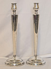 2 Web Sterling Silver Weighted Candlesticks  candle Holders Floral Engraved 10 