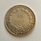1914 French Indo Chine Francaise 20 Cent Antique Silver Coin French Indochina