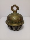 Collection Vintage Brass Elephant Claw Bell Etched India Temple Bells Lot Of 5
