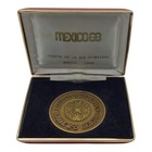 1968 Mexico Olympic Commemorative Bronze Medal In Original Case