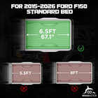 Truck Bed Tonneau Cover Compatible With 2015-2026 Ford F150 F-150 6 5 Ft Standa