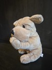Vintage Shar Pei Dog Plush Soft Things  Brand Beige Dog Wrinkled Stuffed Animal 