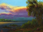 Oil Painting Original Landscape Florida Highwaymen Like Sun Clouds Max Cole 4306