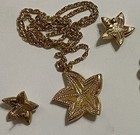 Vintage Jewelry Set Avon Pendant Necklace   Earrings 1991 Sea Treasures