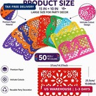 Dia De Los Muertos Decorations - 50 Pcs Bulk Mexican Papel Picado